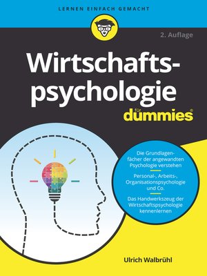 cover image of Wirtschaftspsychologie für Dummies